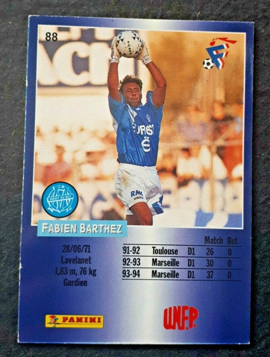 Panini Official Football Cards 1995 Fabien Barthez Marseille