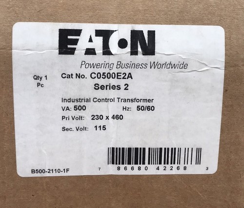 HOUSTON STOCK NEW EATON C0500E2A TYPE MTE TRANSFORMER 500 VA 120V FREE SHIPPING - Picture 10 of 11