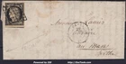FRANCE CERES 20c No. 3 ON GRID LETTER + CAD TYPE 15 PARIS DU 27/../1850