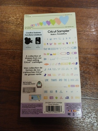 CRICUT Provo Craft CRICUT SAMPLER Shapes Cartridge 29-0299 Complete In Box - Picture 2 of 2