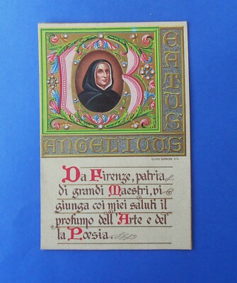 Postcard Postcard Beato Angelico Painter Florence Olinto Barbier Pedestal