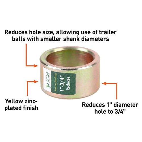 8pcs Reducer Bushing 1-Inch Diameter to 3/4-Inch, Trailer Hitch Ball Hole USA - Bild 2 von 5
