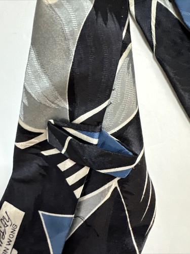 Screenplay by Martin Wong Tie Blue Shapes Ovals Triangles Swirls - Picture 7 of 7