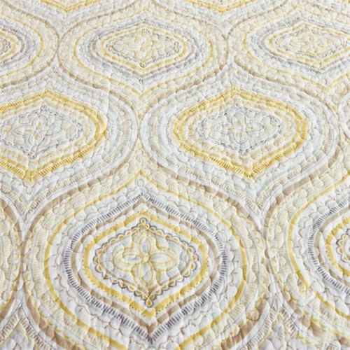 100% Cotton Embroidered Quilt/Bedspread Set Light Weight Cozy Queen Whole Year - Picture 6 of 7