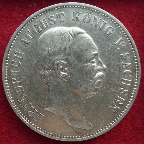 DEUTSCHES REICH 5 MARK 1907 E MULDENHÜTTEN * FRIEDRICH AUGUST KÖNIG v SACHSEN ss - Bild 3 von 9