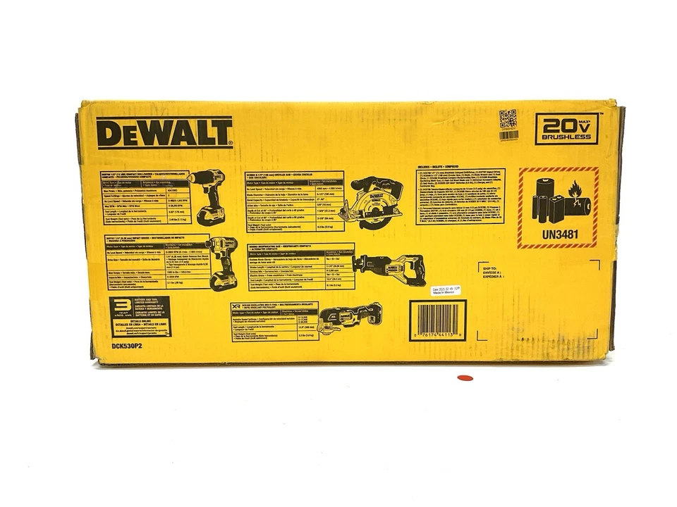 DEWALT DCK530P2 20V MAX 5-TOOL COMBO KIT 10253864-2 - Image 3 of 4