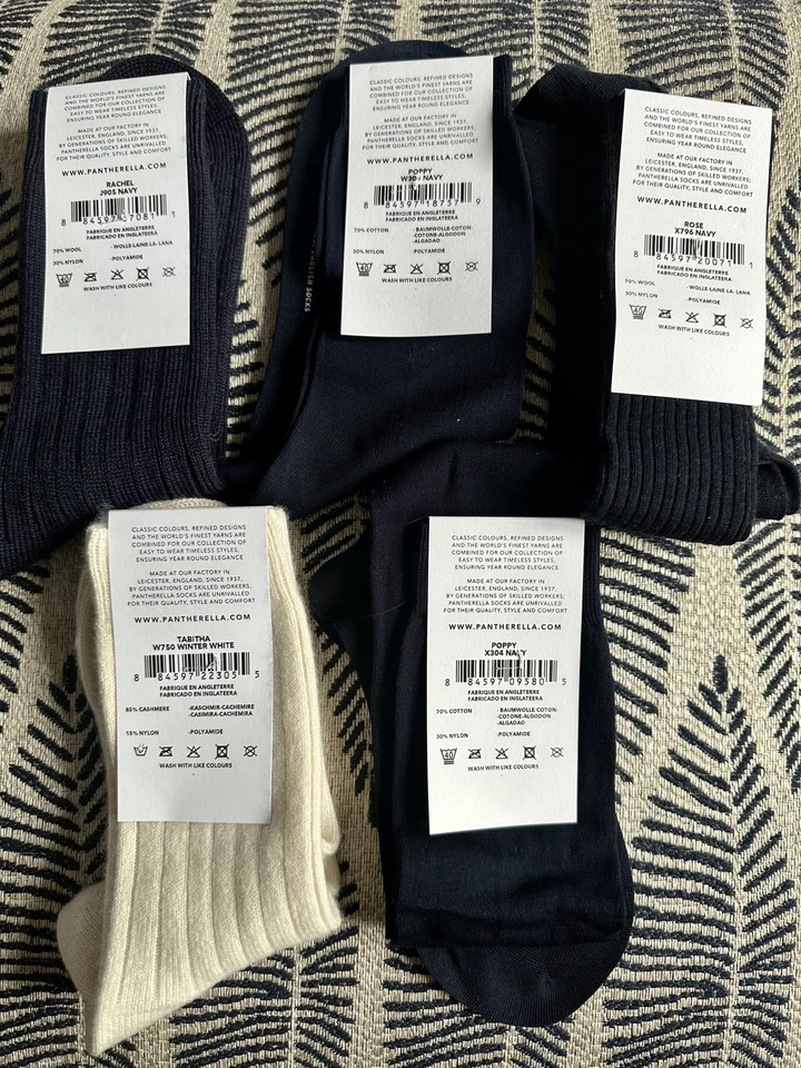 NOVO EM FOLHA - Caixa de meias femininas Pantherella tamanho único Reino Unido 4-7 (5 pares) - Imagem 3 de 3