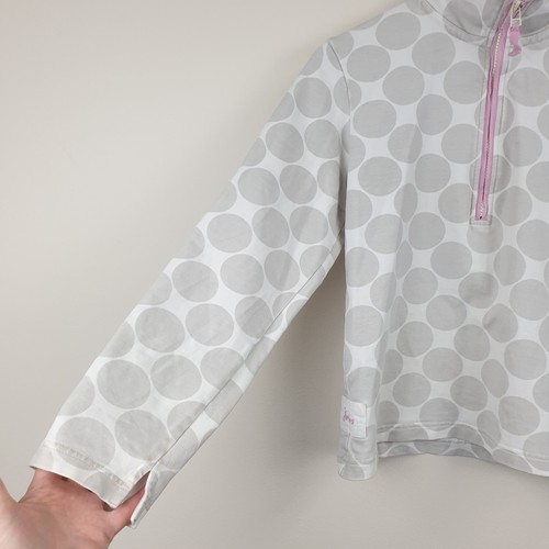 Joules Peachy 1/4 Zip Sweatshirt Womens UK 18 White Grey Spotted High Neck - Picture 3 of 15
