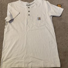 NWT CARHARTT SS HENLEY POCKET T-SHIRT Boys Size XL 18 20 Lt Beige