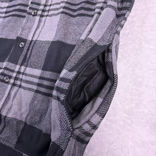 Orvis Heavyweight Flannel Shirt Black & Gray Plaid Men’s Medium Pockets - Picture 4 of 8