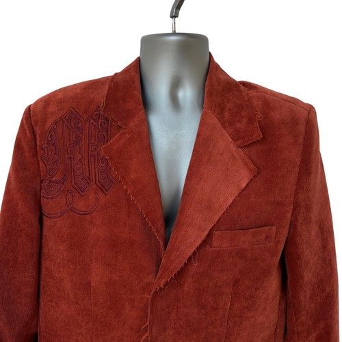 Blazer Metafuori Steampunk Naranja Borgoña Bordado Chaqueta Para Hombre Talla Mediana - Imagen 3 de 11