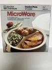 Anchor Ovenware MicroWare 9 5/8" Divided Plate w/ Cover PM486/T1 New Old Stock