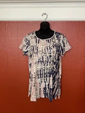 Johnny Was Womens S Art Floral Embroidered Tunic Top Blouse Short Sleeve