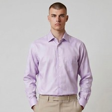 Eton Dress Shirt Mens 17.5 44 Lavender Purple Cotton Cambridge Classic Fit