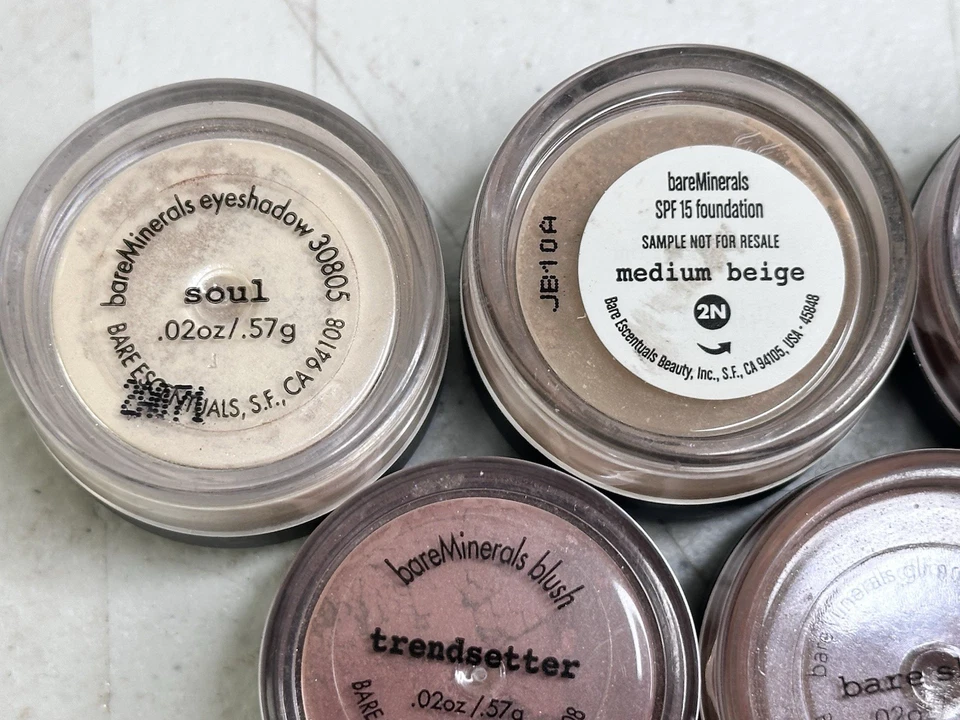 BareMinerals Lot of 5 Loose Mineral Makeup Foundation Blush Eyeshadow Glimmer - Image 3 of 4