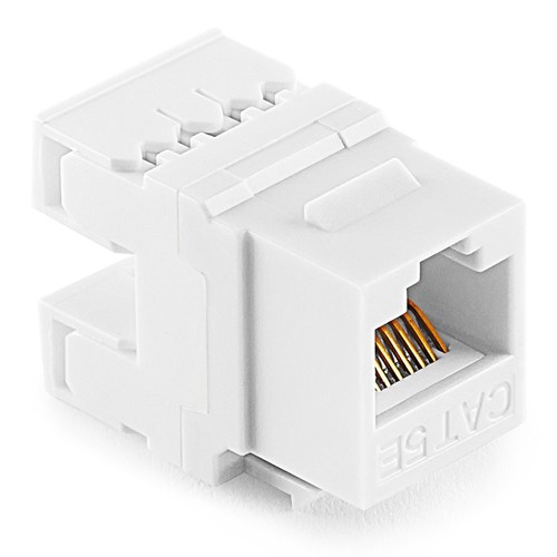 NavePoint 180 Grad Cat5e Keystone-Buchse, RJ45-Ethernet, Typ 110 weiß, 25er-Pack - Bild 2 von 4