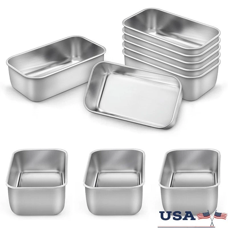 Mini Stainless Steel Loaf Pans 10 Pack Baking Molds Oven Safe Kitchen Tools New