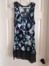 Simply Vera Wang Womens Sleeveless Straight Midi Dress. Black/blue/white US M