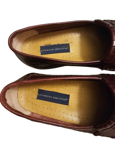 Giorgio Brutini Vegas Leder Halbschuhe Gewebte Quaste Schuhe Herren 11.5D Braun Preppy - Bild 7 von 12
