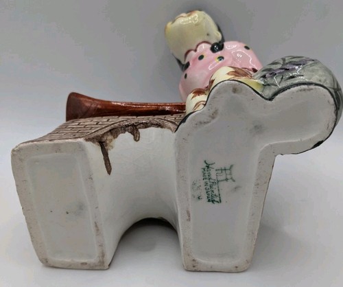 MCM Asian Woman And Gatehouse Ceramic Planter Kitschy Cute Hand Painted Japan - Picture 4 of 12