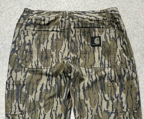 Carhartt Bottomland Carpenter Camo Pants Boys Youth 10 Adjustable Waist Canvas - Picture 8 of 9