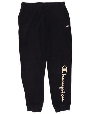 CHAMPION Mens Graphic Tracksuit Trousers Joggers Large  Navy Blue DE08