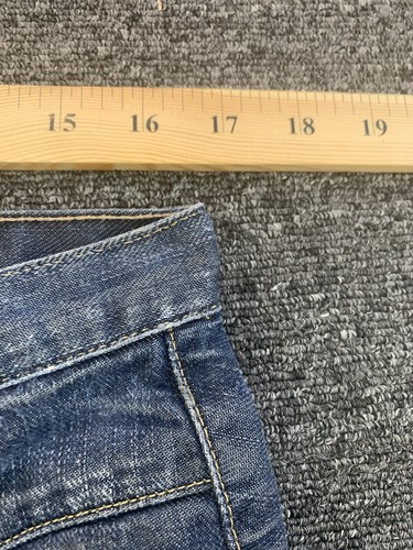 G-Star 3301 Jeans Mens 34 x 3 Blue Denim Cotton Button Fly Distressed Straight - Picture 4 of 16