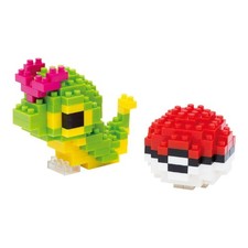 nanoblock NBPM010 Pokemon Caterpie & Poké Ball, Colourful