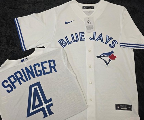 51020 TORONTO BLUE JAYS Guerrero Jr Springer Kirk SEWN 100% Real JERSEY WHITE - Picture 3 of 11