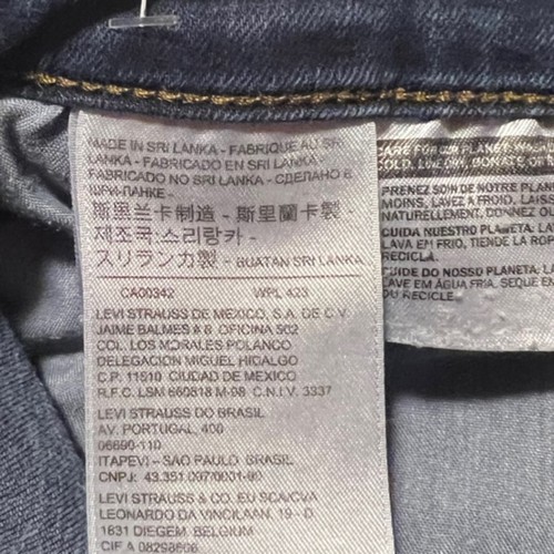 Jeans donna Levis blu classico vita media skinny lavaggio scuro denim taglia 10 - Foto 8 di 12