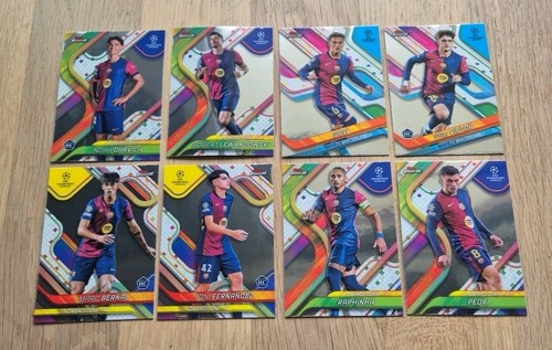 Topps Finest UCC 2024-25 - FC Barcelona 8 Base Cards Lot Mix