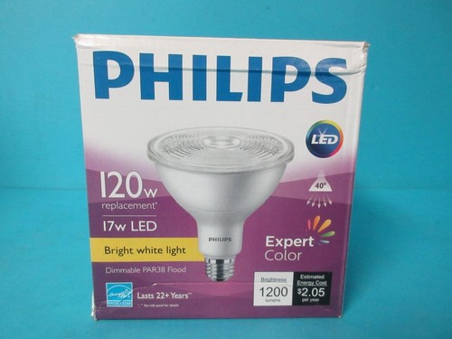 6 PHILIPS DIMMABLE LED LIGHT BULB 17W 40° EXPERTCOLOR RETAIL 1200 LUMEN PAR38 - Picture 6 of 16