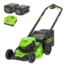 Greenworks 80V 21 inch Self-Propelled Mower w/ 4Ah + 2Ah Battery & Rapid Charger