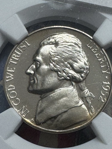 1952 Proof Jefferson Nickel, NGC PF67 Cameo, Hint Of Color, Free shipping