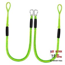4 Feet Bungee Dock Lines for Boats, Heavy Duty Mooring 4 Feet Pack of 2 Green