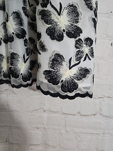 Talbots Gr. 18 weiß bestickt Schmetterling Organza Rock skurril Urlaub Party - Bild 3 von 11