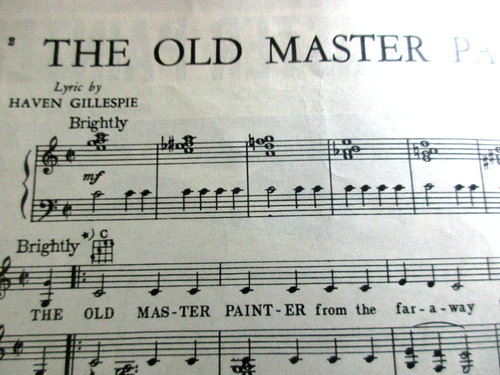 Noten - Der Altmeister Maler gesungen von den Fontane Schwestern -1949 Robbins - Bild 2 von 3