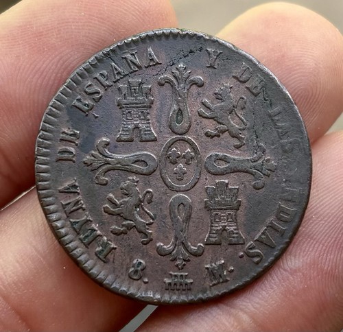 Moneda 8 Maravedis 1836 Segovia. ISABEL II - Imagen 2 de 4