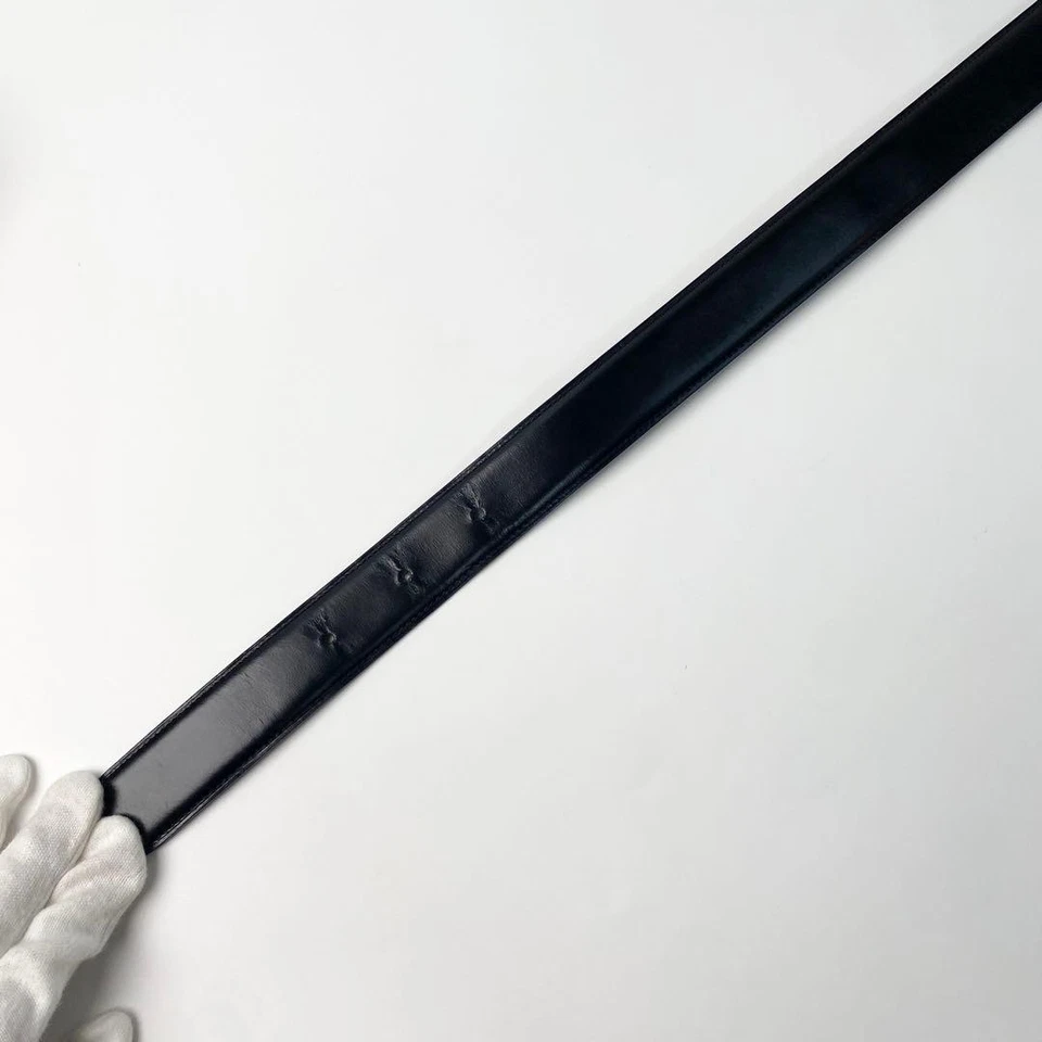 Cinturón de cuero Cartier motivo elefante negro dorado para mujer 36,6 pulgadas con caja Foto 3 de 4