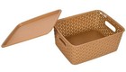 Plastic Storage Baskets with Lid Set of 3 Stackable for Home & Office.