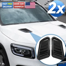Universal 2x Car Hood Intake Flow Scoop Bonnet Cover Air Vent Black Decorative