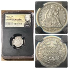 SS Central America; 1852 Seated Liberty Dime; NGC Shipwreck Effect; Looks XF/AU