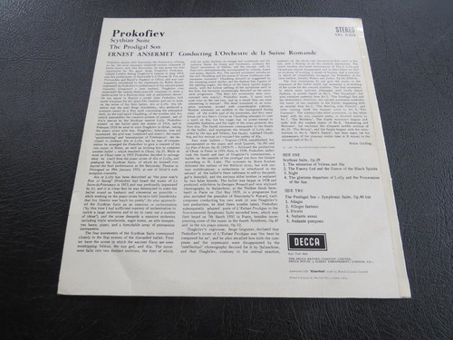 PROKOFIEV - Scythian Suite/Prodigal Son -Ansermet- LP Record - SXL 6308 - Stereo - Picture 2 of 4