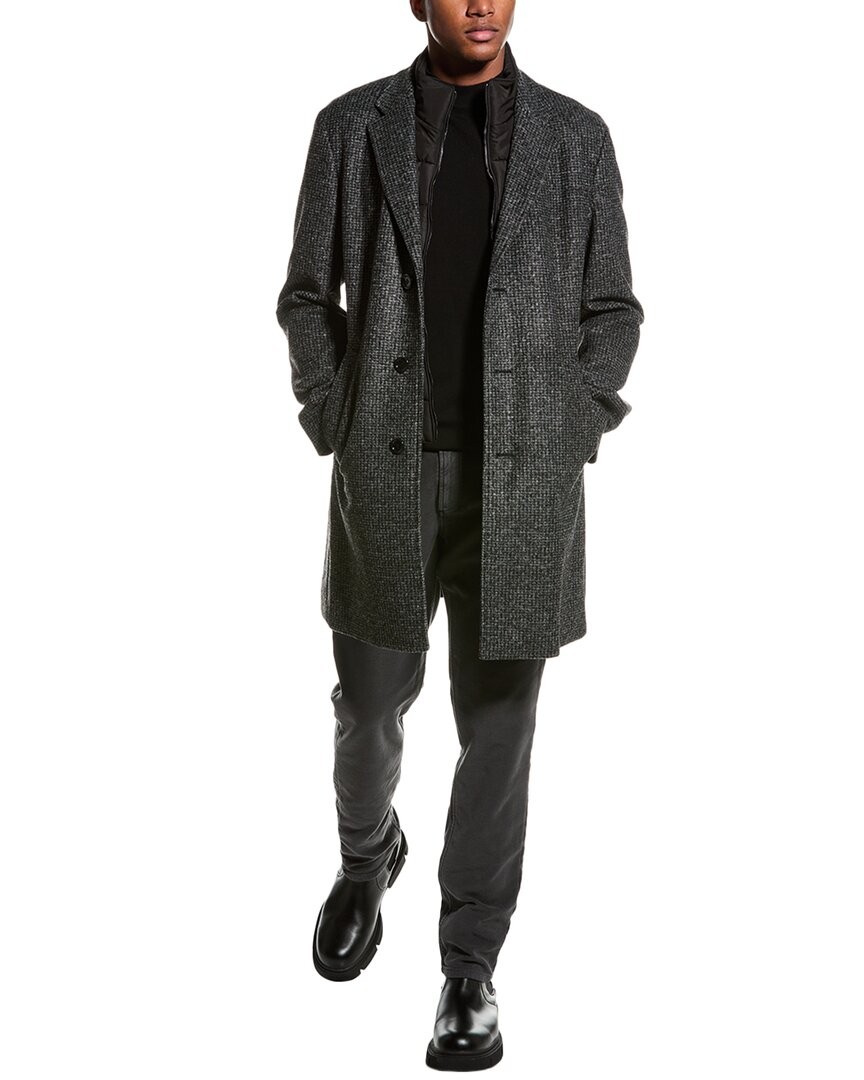 Полушерстяное пальто Boss Hugo Boss Hyde Peacoat мужское черное 44R 58390₽