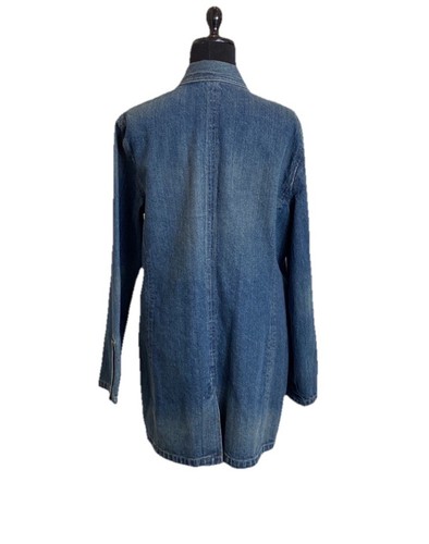 VTG LAUREN JEANS CO. Ralph Lauren Womens MEDIUM Dark Wash Denim Barn Chore COAT - Picture 2 of 10