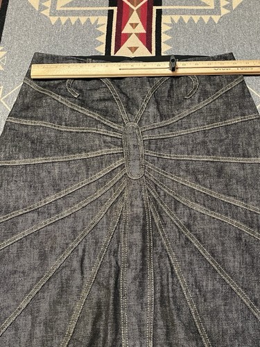 Dolce & Gabbana Denim Butterfly Stitch Skirt Italy Size 44IT Cotton 2002 T28 - Picture 3 of 9