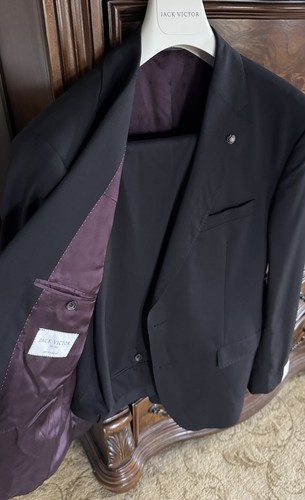 Jack Victor "Espirit CT" Super 130er schwarzer Anzug 1198 $ Größe 44 normal UVP 898 $ - Bild 12 von 24