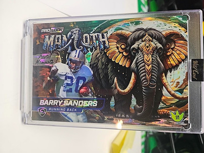 Wild Card Dino-Might ProLook Painted Mammoth Barry Sanders Mojo Foil 1/1