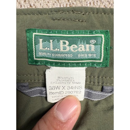 LL Bean Convertible Cargo Hiking Pants Olive Green 38 x 34 Outdoors Utility - Picture 2 of 15