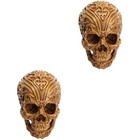 2 Pack Halloween Skull Decorations Horror Resin Skeleton Head Props